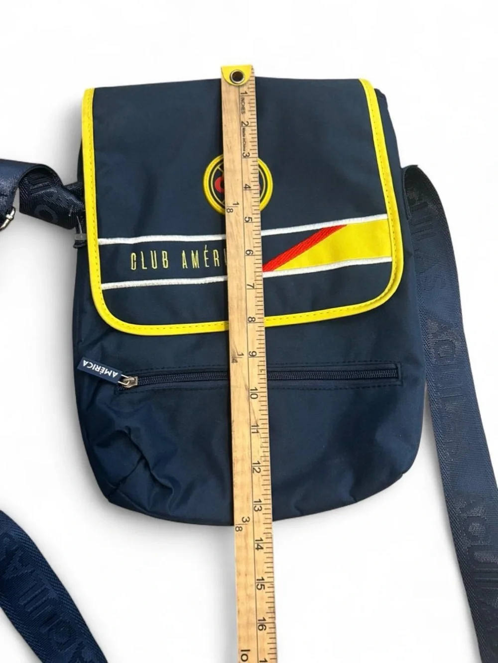 Club América Las Aguilas Soccer Crossbody Messenger Bag Navy/Yellow 13